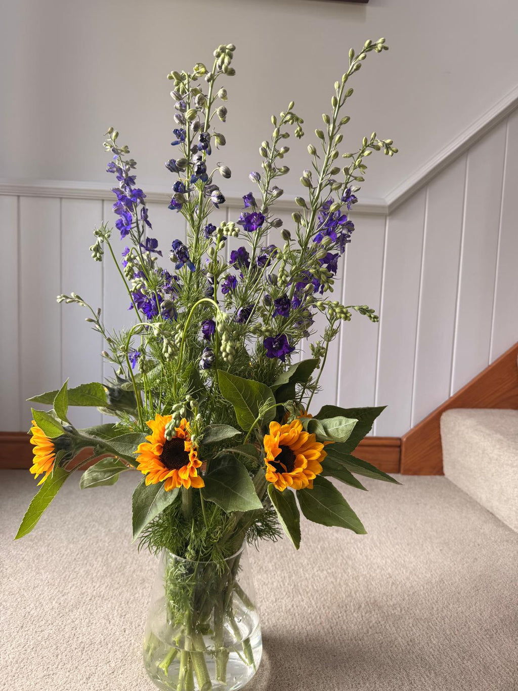 Sunflowers & Larkspur Mixed Bouquet