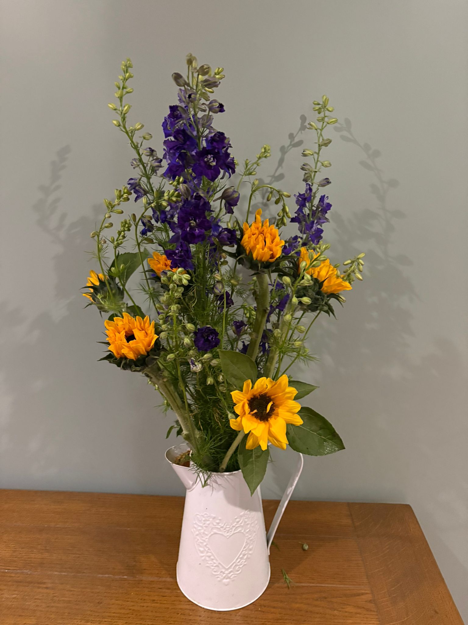 Sunflowers & Larkspur Mixed Bouquet